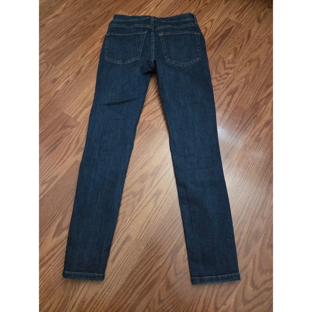Free People Distressed Skinny Jeans Dark Wash‎ Indigo Knee Rips W27R OB583769